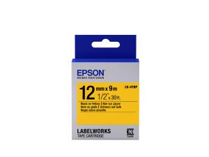 Label Cartridge Pastel Lk-4ybp Black/yellow 12mm (9m)