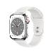 Watch Series 8 Gps + Cellular 45mm Silver Stainless Steel Case With White Sport Band Regular